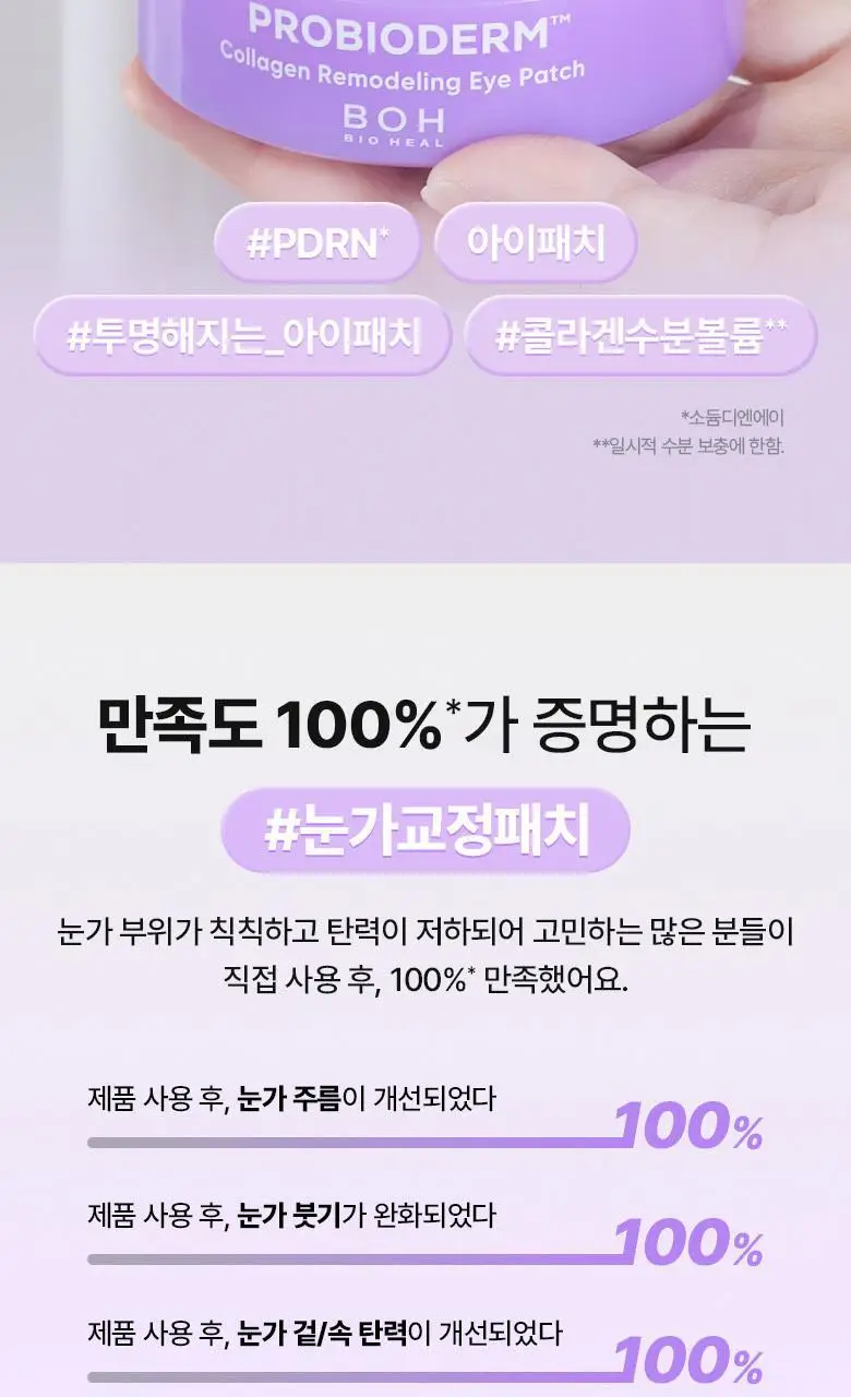 [눈가탄력| 콜라겐] 바이오힐 보 프로바이오덤 콜라겐 리모델링 아이패치 60매 상세페이지 4